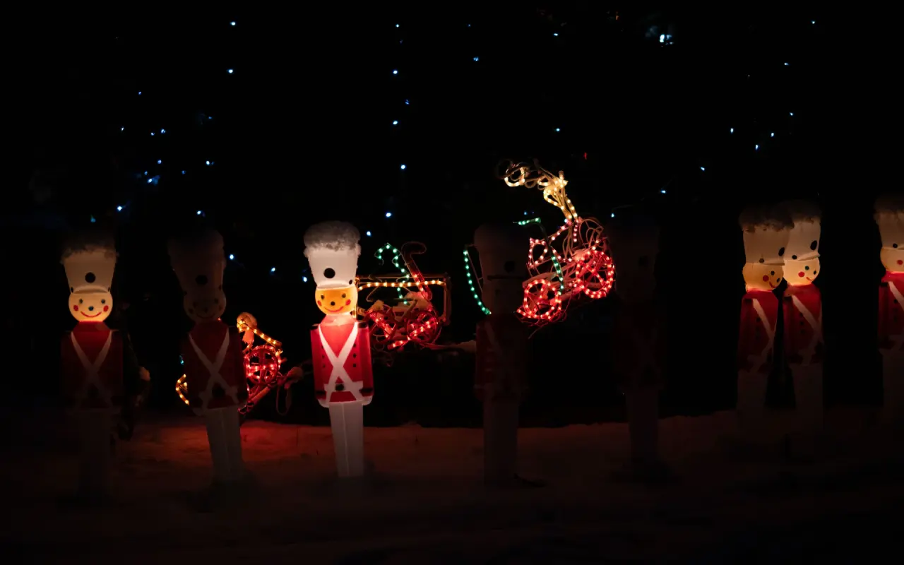 Christmas decorations on a house in Edgartown, Martha’s Vineyard