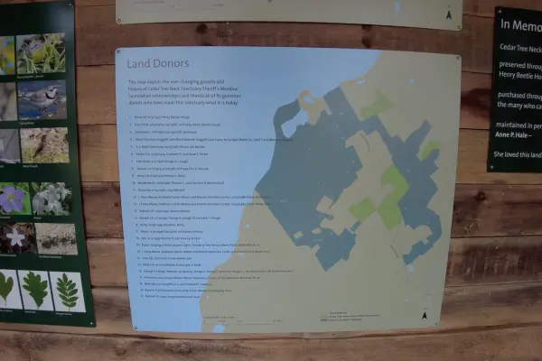 Land donors map displayed at the Cedar Tree Neck kiosk