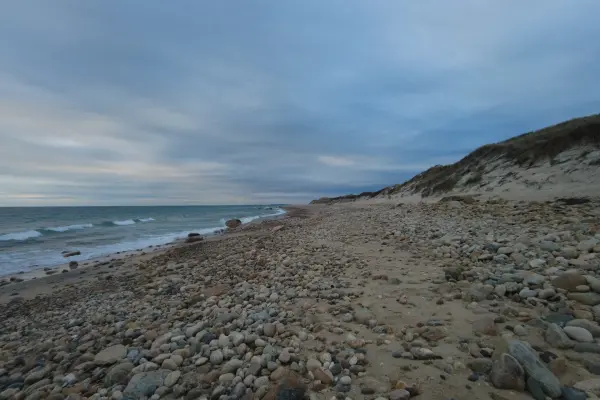 The bluff over the rocky Cedar Tree Neck shore