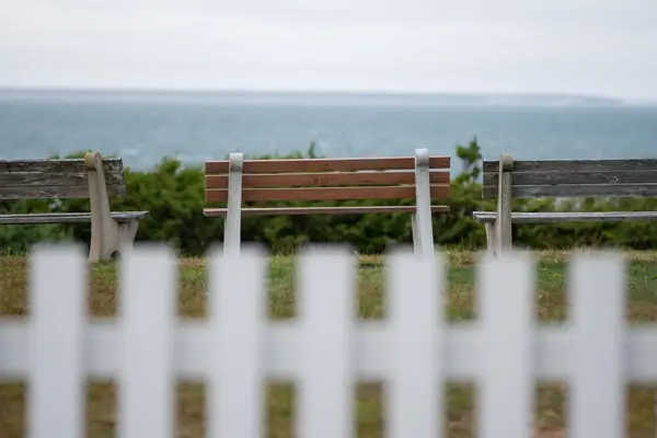 The overlook bench at East Chop bluffs
