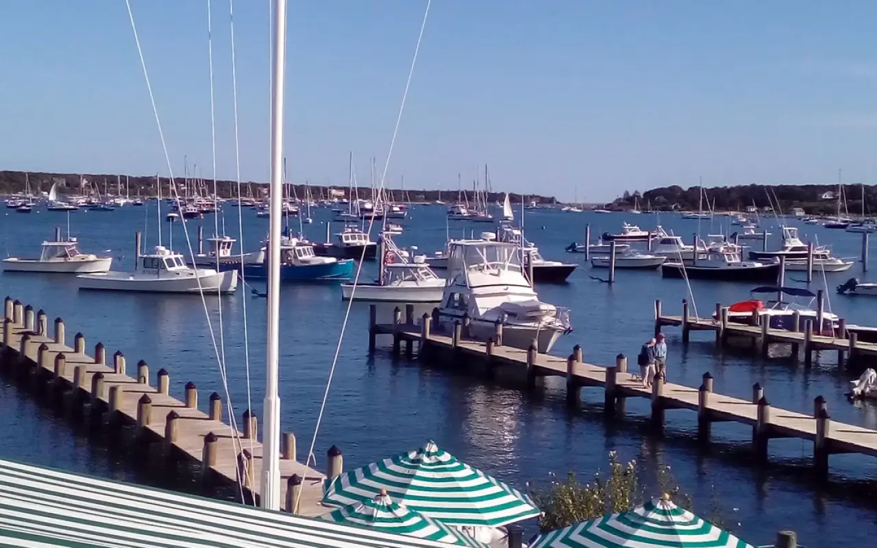 Edgartown harbor and boathouse on Martha’s Vineyard