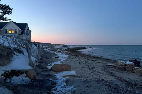 Last light on a shorefront cottage, Edgartown