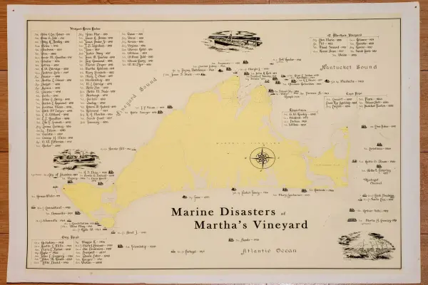 Shipwrecks Around Martha's Vineyard Historic Map Analysis