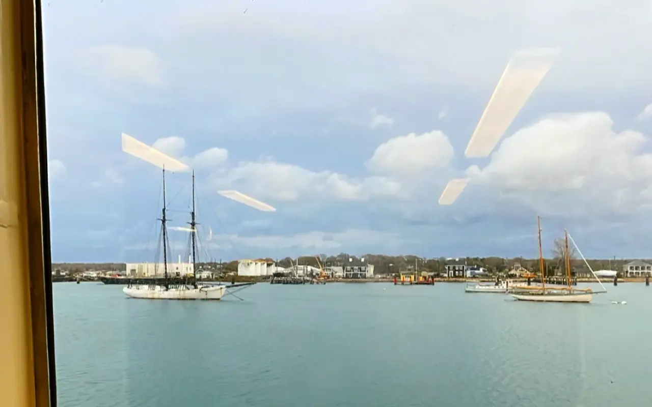 The ferry approaching Martha’s Vineyard