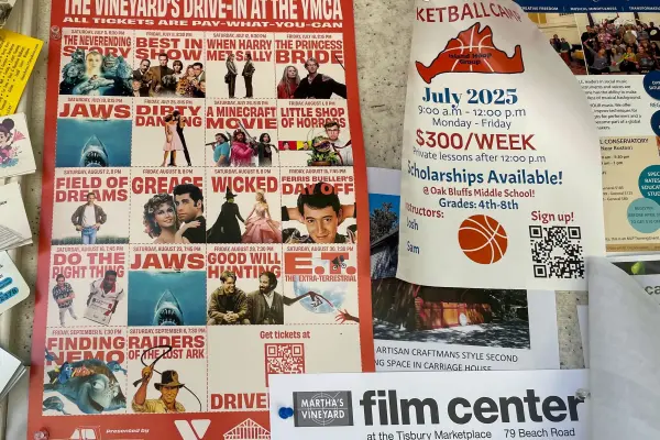 The island's drive-in movie nights at the YMCA field.