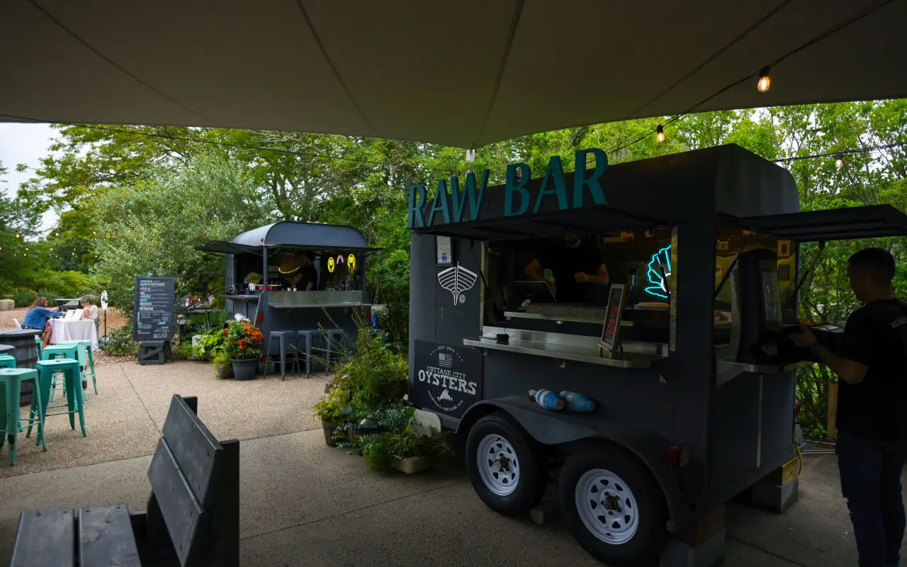 The Raw Bar trailer at Nomans in Oak Bluffs