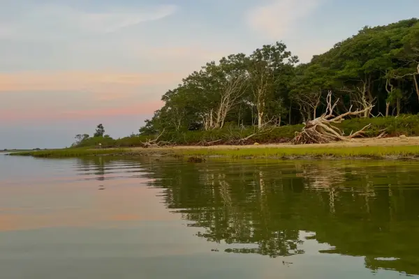 Quiet shoreline at dusk, Oak Bluffs