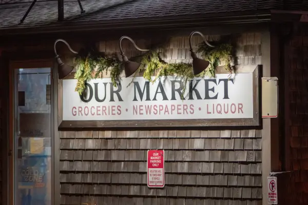 Our Market sign at Oak Bluffs harbor