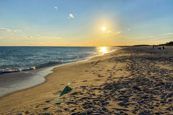 Sunset down the length of South Beach