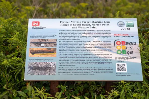 Army Corps sign warning of old military ordnance at South Beach
