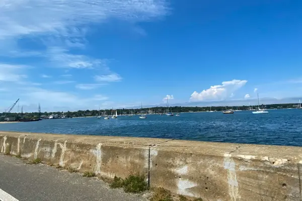 Vineyard Haven Harbor from the Beach Road seawall