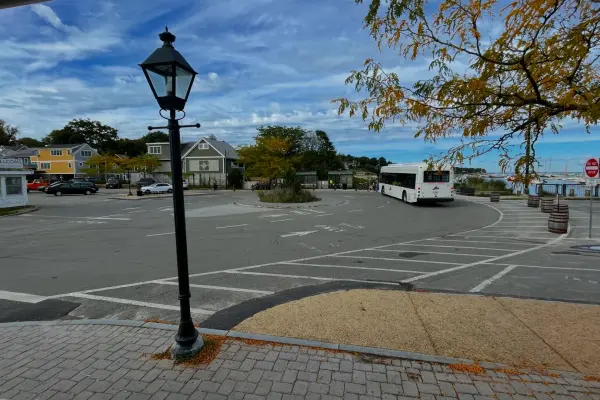 A VTA bus at the Vineyard Haven lot.