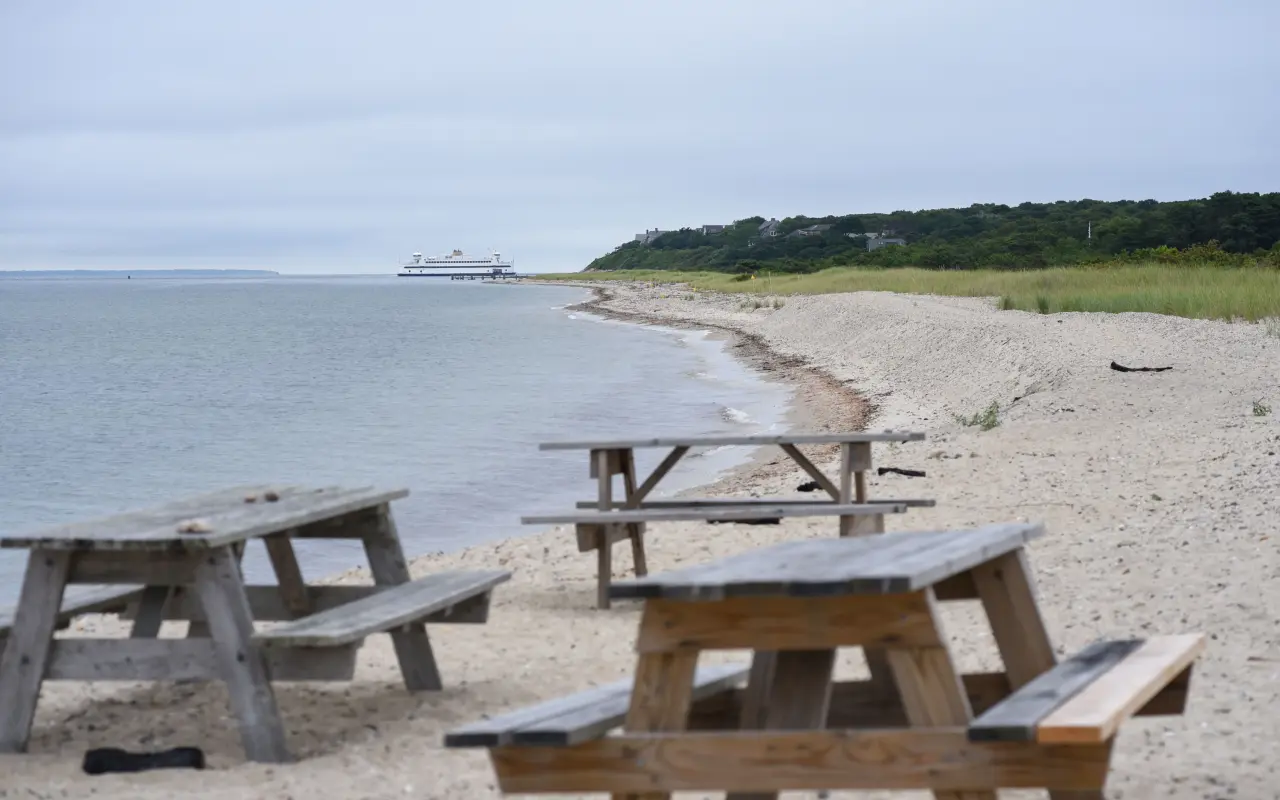 Quiet empty shoreline at West Chop on Marthas Vineyard