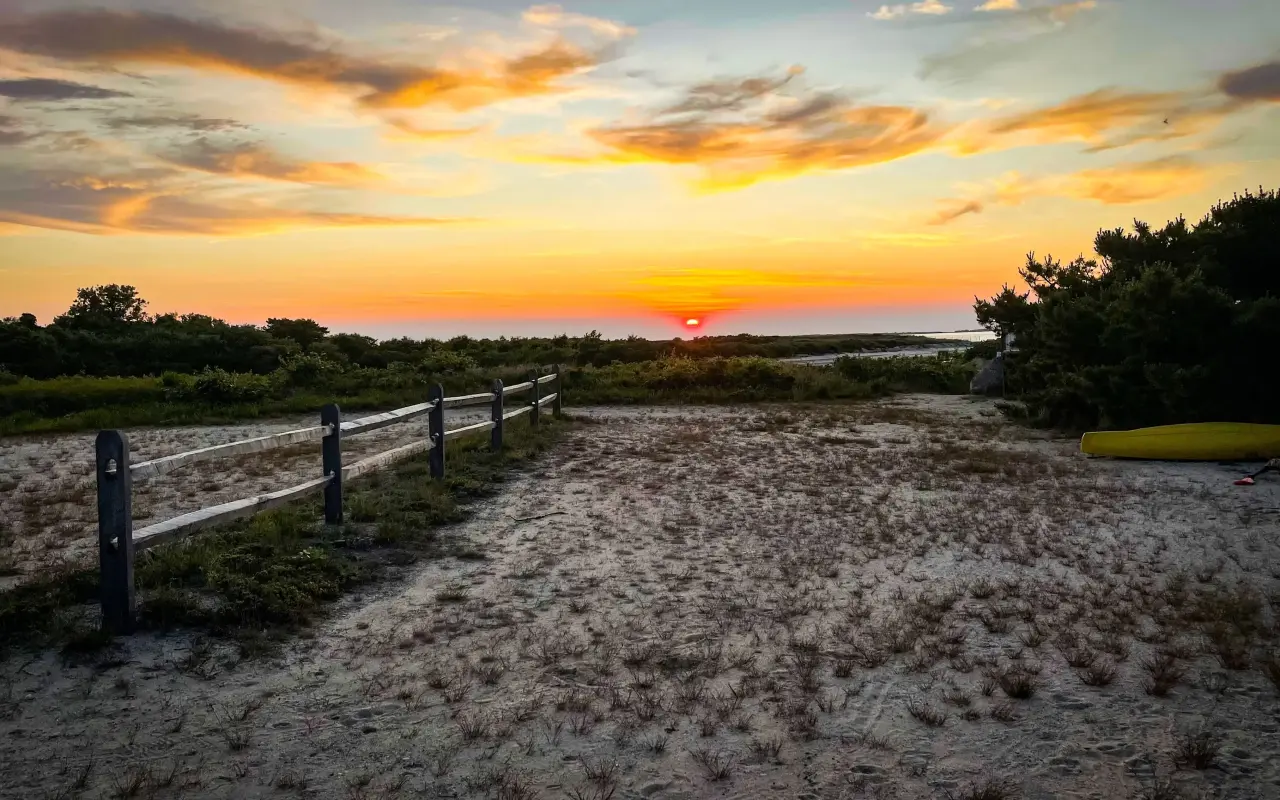 Sunset over the water at West Chop, Vineyard Haven
