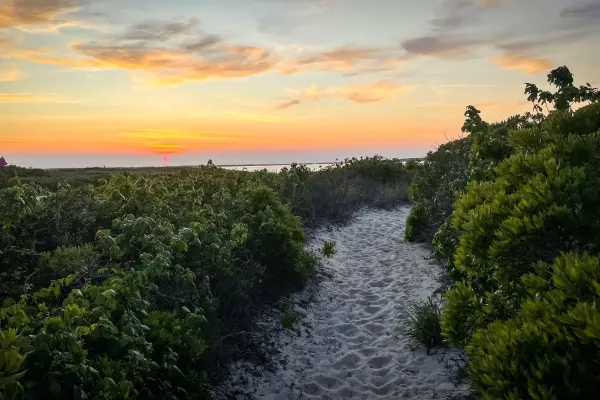 Sunset light over West Chop, Vineyard Haven.