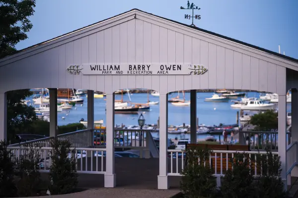 William Barry Owen Park pavilion overlooking the harbor