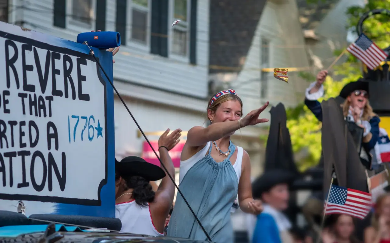 Fourth of July parade in downtown Edgartown on Martha's Vineyard