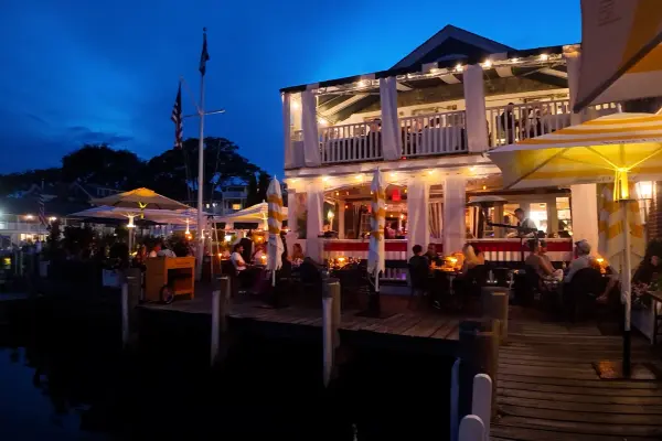 The Atlantic on the Edgartown waterfront at dusk