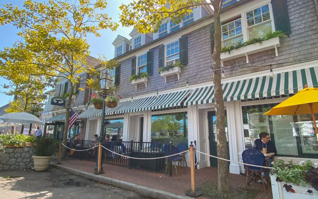 The Atlantic restaurant in Edgartown with outdoor tables