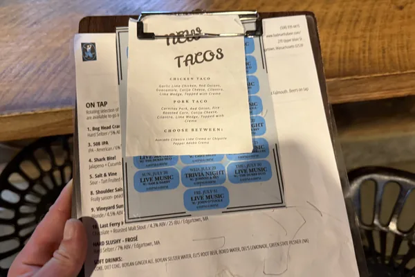 Bad Martha's, Edgartown: tap list, tacos and live music.