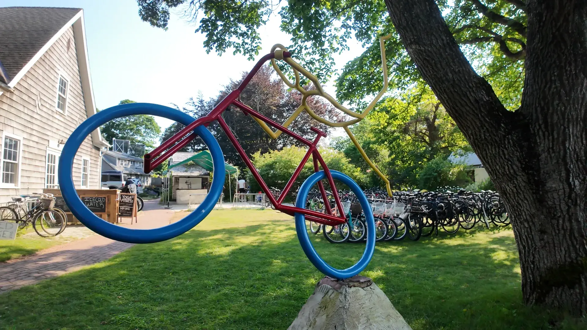 Bike sculpture outside an Edgartown rental shop