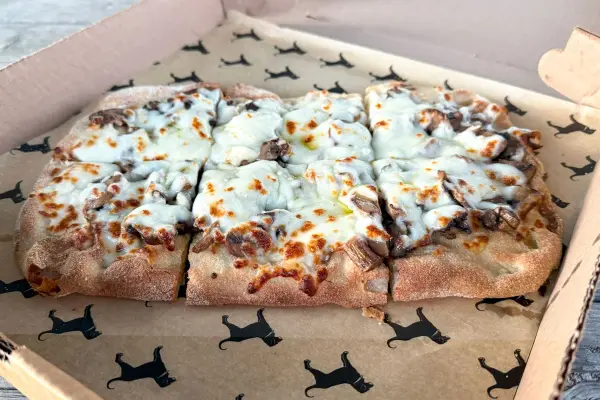 Mushroom (fungi) pizza at Black Dog Bakery Cafe in Vineyard Haven