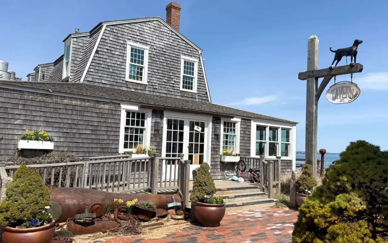 The Black Dog Tavern building on the Vineyard Haven waterfront