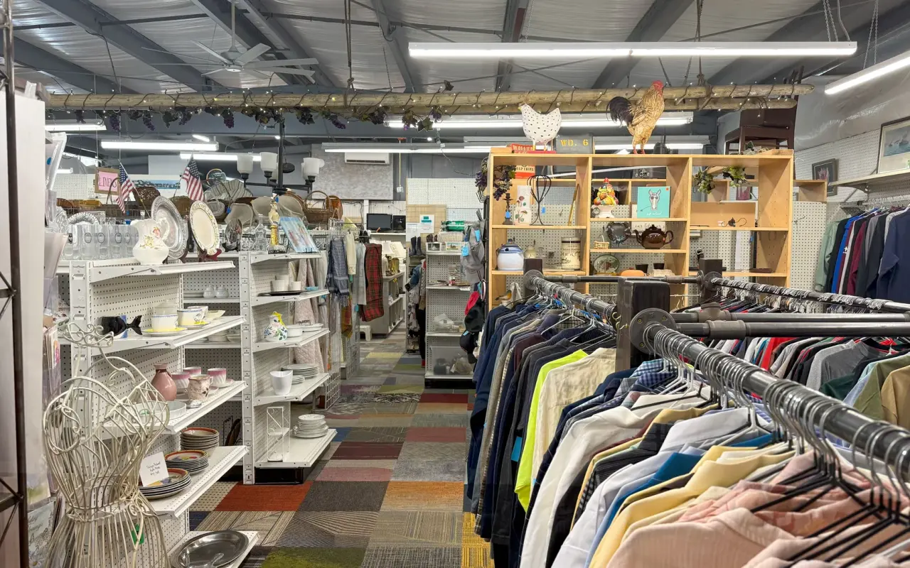 Inside the Chicken Alley thrift store in Vineyard Haven on Martha's Vineyard