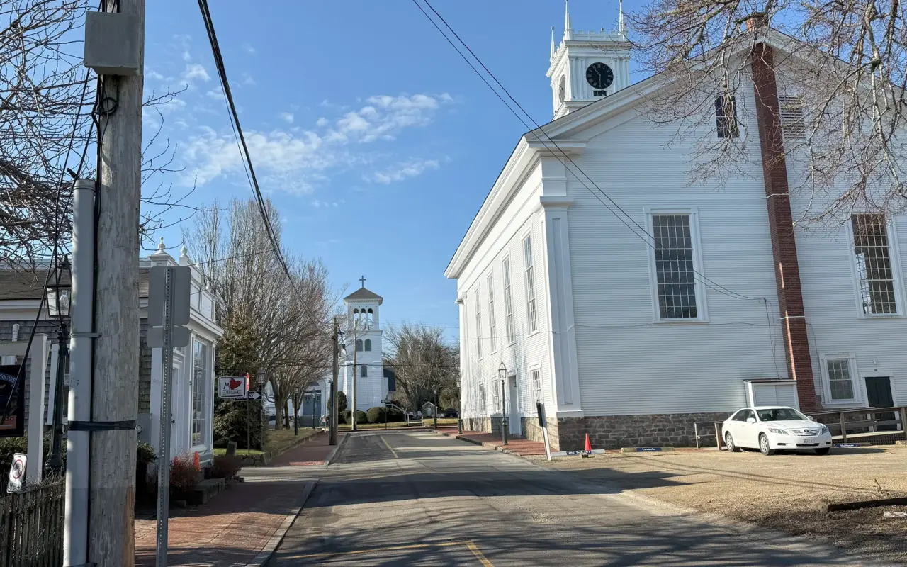 Church Street in Edgartown with tree-lined sidewalks in 2026