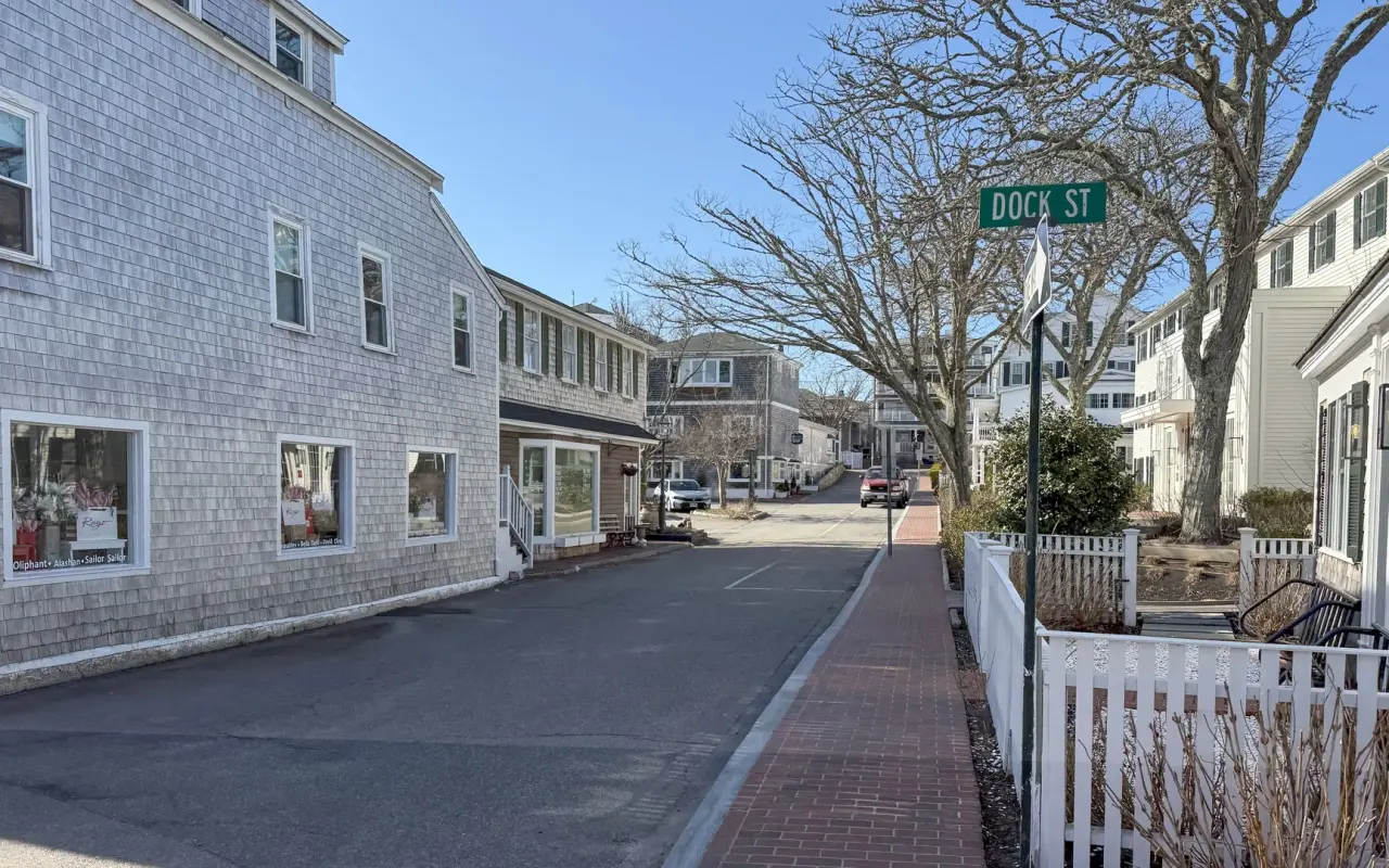 Dock Street in downtown Edgartown connecting to the harbor