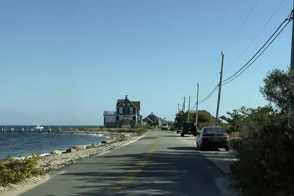 A road along the shore on East Chop