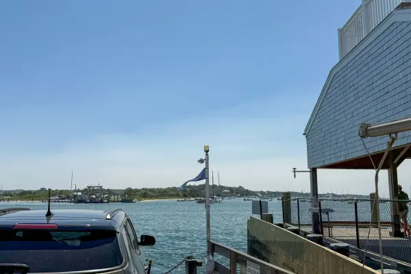 Cars loaded on the Chappy Ferry
