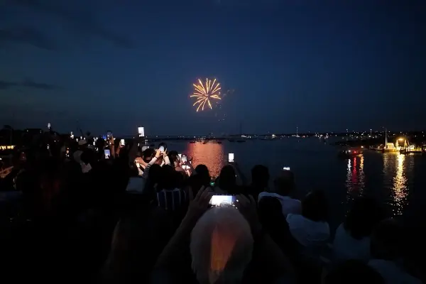 Fourth of July fireworks over Edgartown Harbor