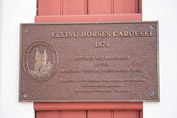 The 1876 Flying Horses Carousel preservation plaque