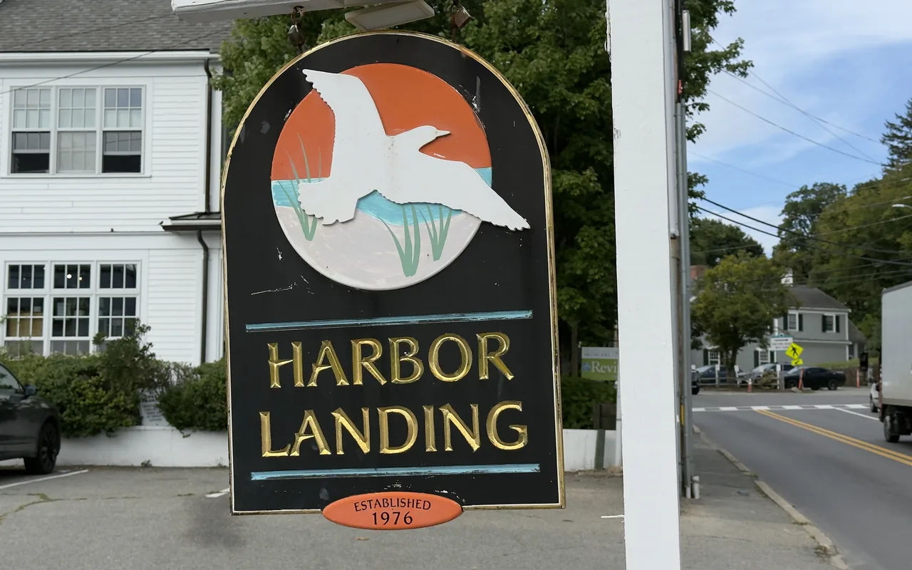 Harbor Landing sign on Beach Street in Vineyard Haven