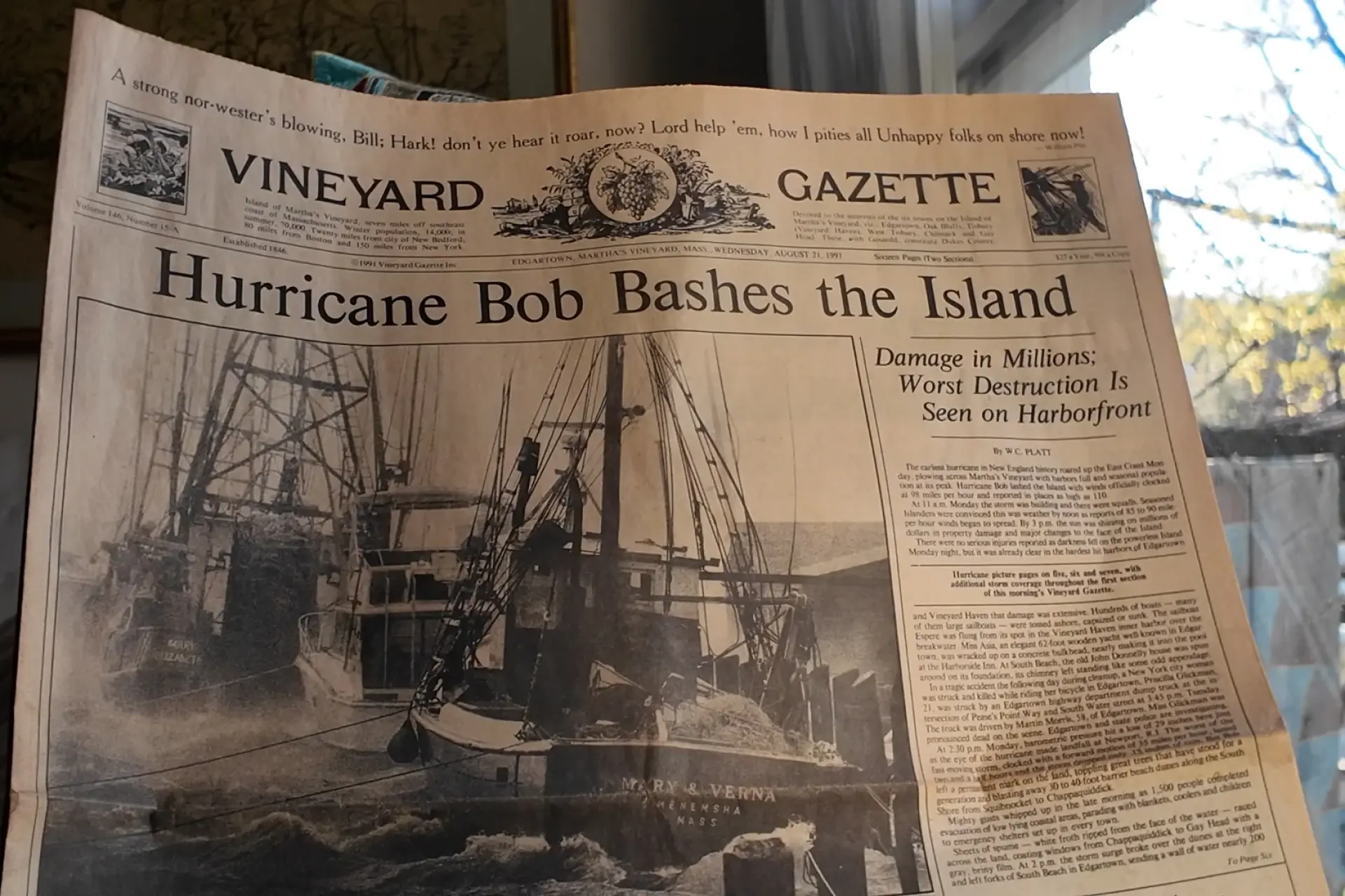 Hurricane Bob on Martha's Vineyard: 35 Years Since the Storm of 1991