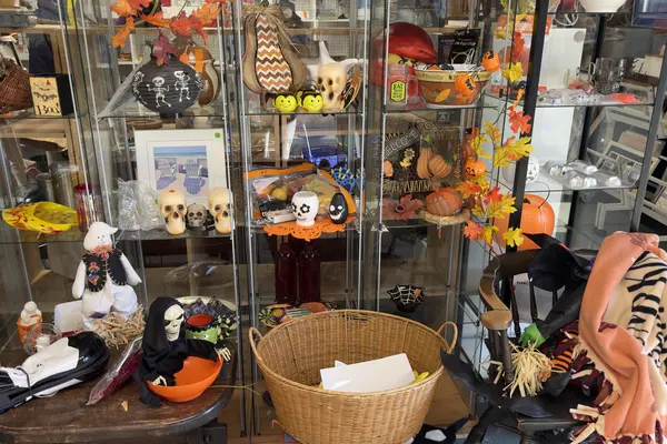 Halloween decorations at the Chicken Alley Thrift Shop