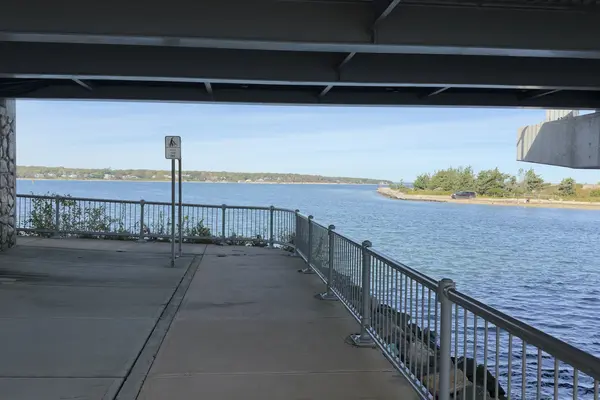 Under the Lagoon Pond drawbridge