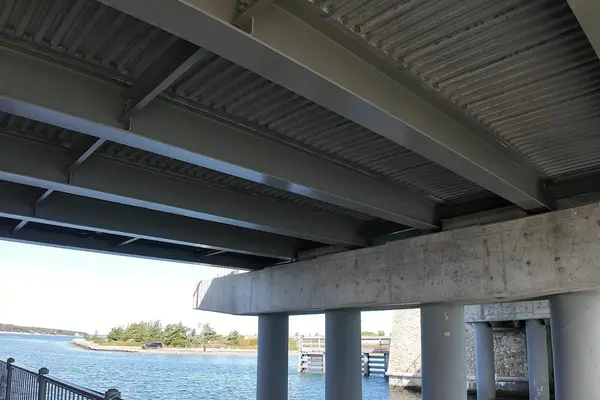 Under the Lagoon Pond drawbridge