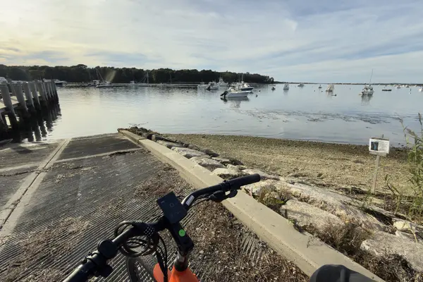 Parked at the top of the boat ramp