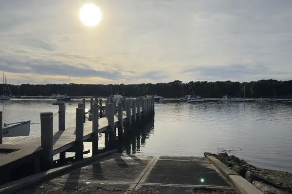The town pier and boat ramp at the foot of Lake Street