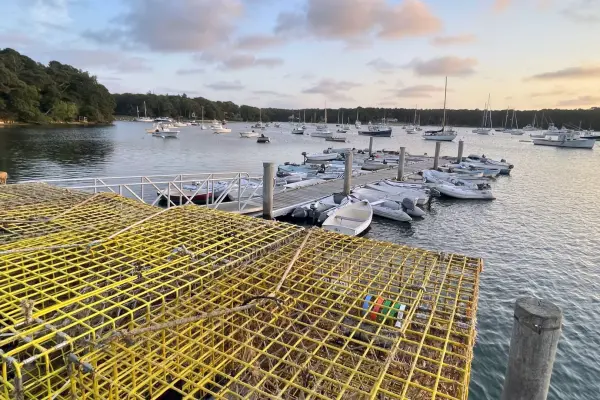 Lobster traps and dinghy dock at Lake Tashmoo