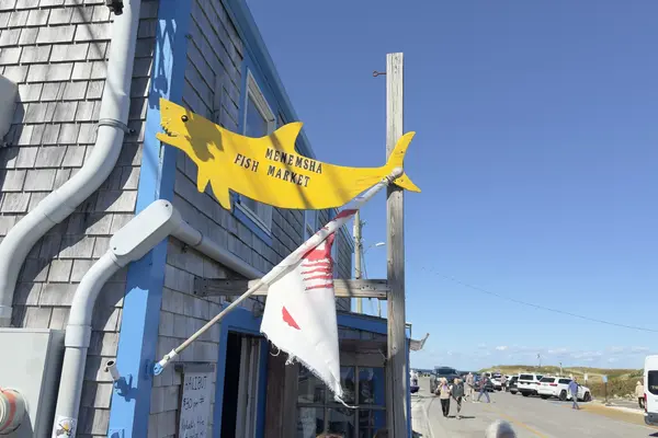 The shark sign at Menemsha Fish Market
