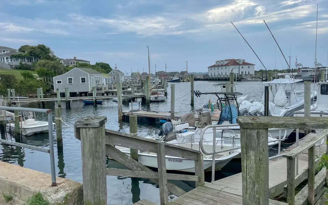 Fishing boats at the docks in Menemsha harbor