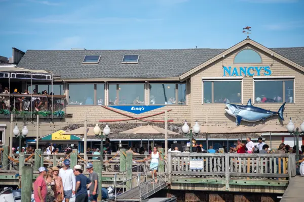 Nancy's on the harbor on a busy August day