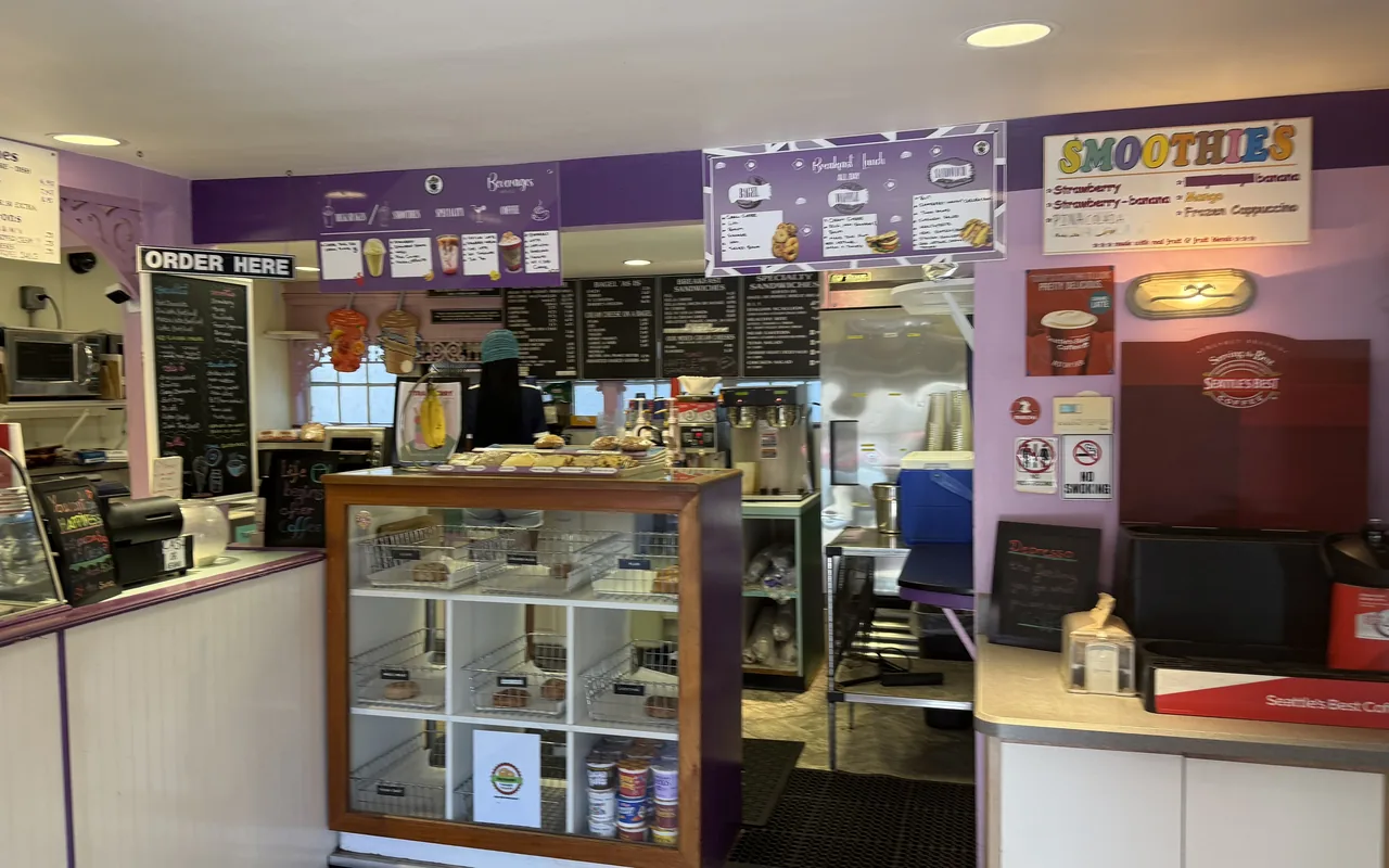 Counter of the bagel, coffee and ice cream cone shop in Oak Bluffs near Ocean Park