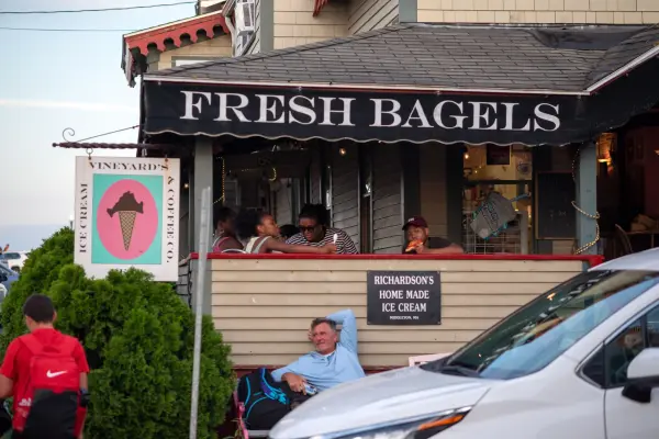 Vineyard's Ice Cream and Coffee Co. with a full porch again