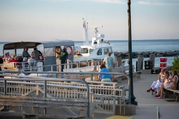 Boarding the Quickwater at the seawall