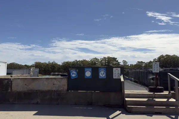 The recycling ramp at the transfer station