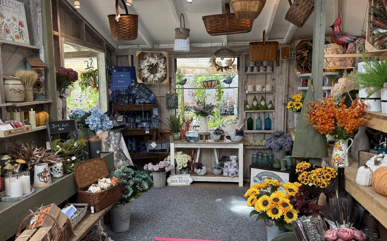 Autumn stock inside the She Shed gift shop at Second Nature at Eden in Vineyard Haven